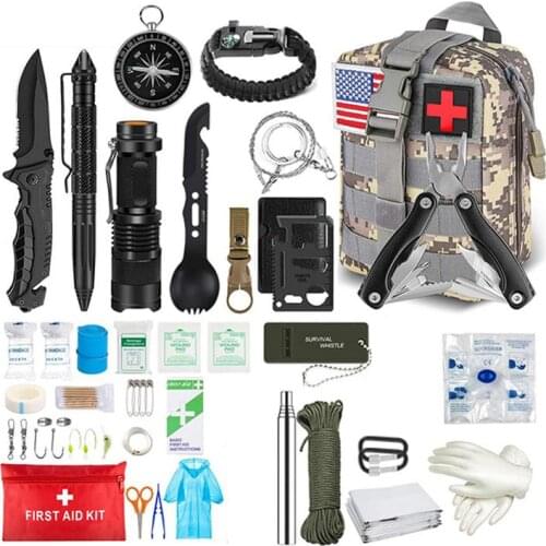 Emergency and First Aid Survival Kit Field Survival Equipment for Medicines Outdoor Camping Hiking Medical Bag Handbag