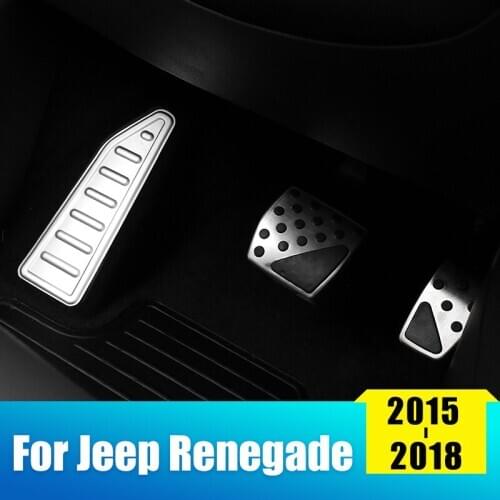 Aluminium alloy Car Fuel Brake Pedal Rest Foot Pedal Cover For Jeep Compass 2017 2018 Renegade 2015 2016 2017 2018 Accessories