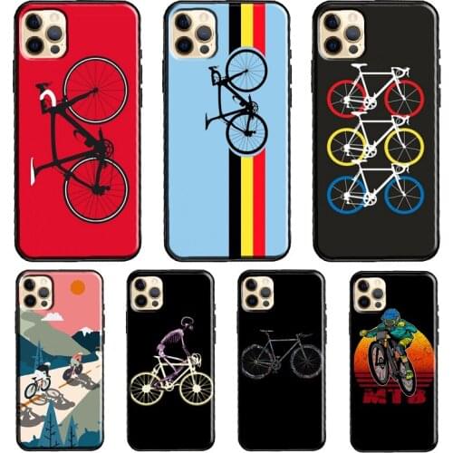 Mountain Bike Cycling art Silicone Case For iPhone XR X XS MAX SE 2020 6S 7 8 Plus 12 Mini 11 Pro Max Shell Cover