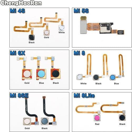 ChengHaoRan For Xiaomi Mi 4S 5S 6X 8 Lite 8SE Mi4s Fingerprint Sensor Scanner Touch ID Home Button Return Flex Cable Spare Parts