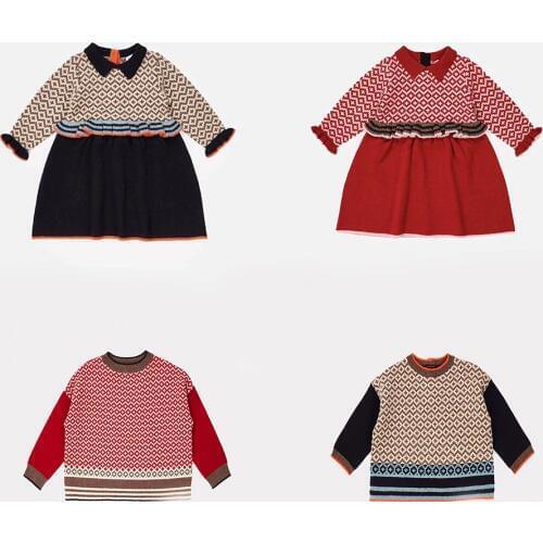 Kids Sweaters 2019 CBC Brand New Autumn Winter Boys Clothes Girls Dress Fashion Knit Pullover Baby Children Cotton Tops Outwear