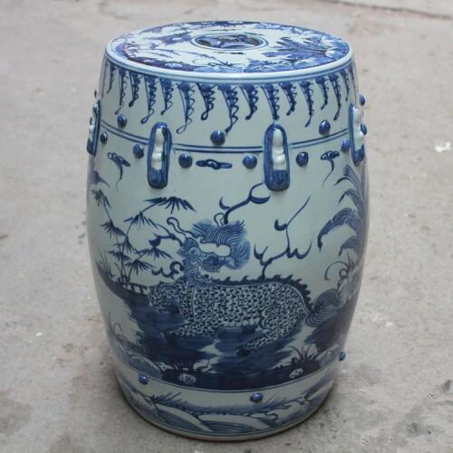 Porcelain chinese garden stools Ceramic toilet stool Jingdezhen bathroom Blue and white dressing outdoor ceramic stool
