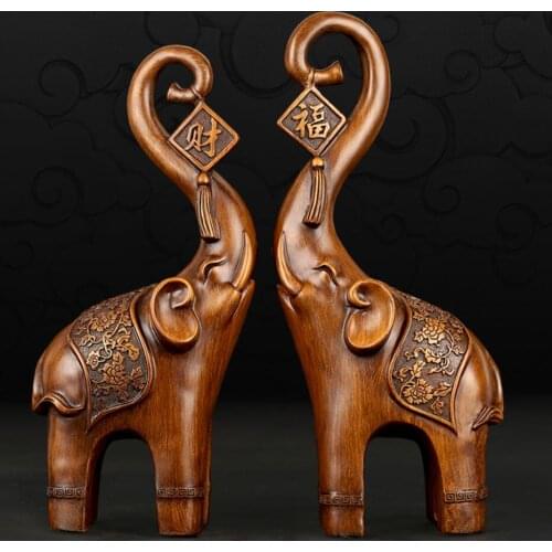 Fortune elephant furnishing a pair of modern simple household TV cabinet decoration objects decoration works of art