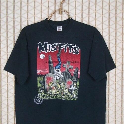 Misfits T shirt 1995 vintage rare faded black tee Pushead Graveyard Feast Samhain Danzig