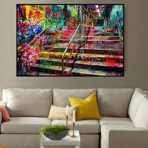 Graffiti Canvas Artwork Street Art Painting Abstract wall Art Modern Abstract Graffiti Canvas Wall Art in Livingroom Home Decor