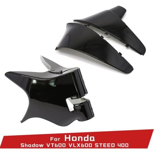 Chrome Battery Side Fairing Cover Wire Cowl Side Frame Guard Neck Cover For Honda Shadow VT 600 VLX 600 STEED400 1988-2007