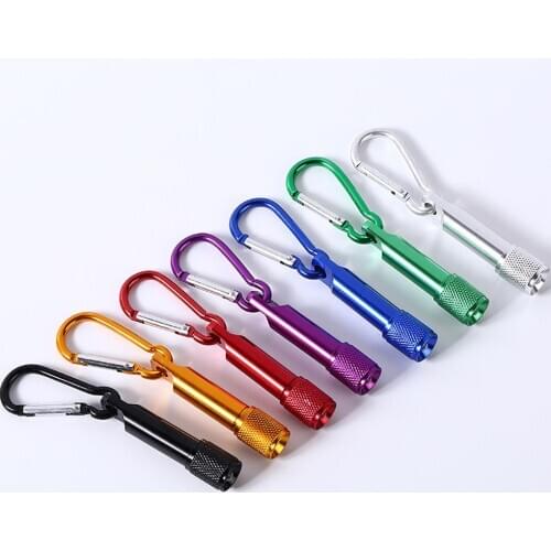 Mini Pocket LED Flashlight Torch Key Chain Keyring Hook Home Ultra Bright Portable Outdoor Camping Hiking Tool Random Color