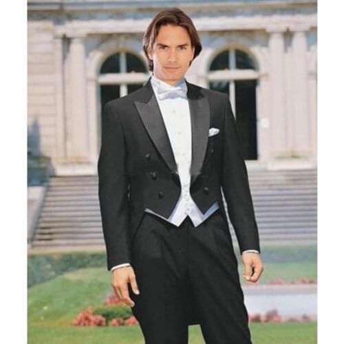 New Design Tailcoat Men Suits For Wedding Prom Stage (Jacket+Pants+Vest) Slim Fit Men Suit Set Bridegroom Best Man Groom Tuxedos