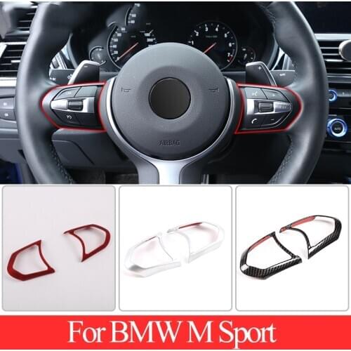 Red For BMW F20 F22 F21 F30 F32 F33 F36 F06 F12 F13 X5 F15 X6 F16 M-Sport ABS Steering Wheel Decoration Frame Trim