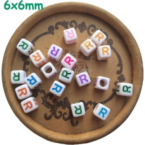 Colorful Beads with Letters Alphabet Letter Acrylic Jewelry Bead letter Individual Letter Beads Free Shipping 2600 pcs 6 mm