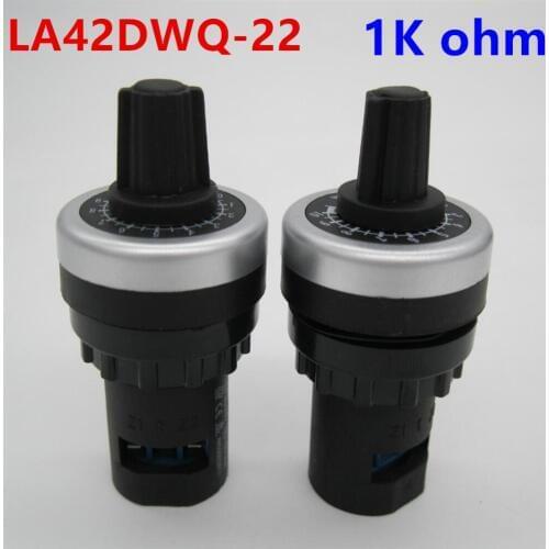LA42DWQ-22 1K Ohm 22mm Diameter Variable Speed Drive Potentiometer vsd pot Converter Governor Inverter Resistance Switch 1K