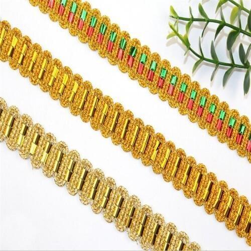 5 yards Gold Silver Lace Trim Ribbon Curve Lace Fabric Sewing Centipede Braided Lace Wedding Craft DIY Clothes Accessories Home