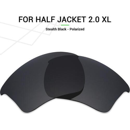 Mryok POLARIZED Replacement Lenses for Oakley Half Jacket 2.0 XL Sunglasses Stealth Black