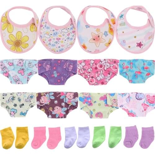 Doll Clothes Bibs Saliva Towel Polka Dot/Animal Print For 18 Inch American Doll Girls And 43cm Reborn Baby Accessories,Toy Gift
