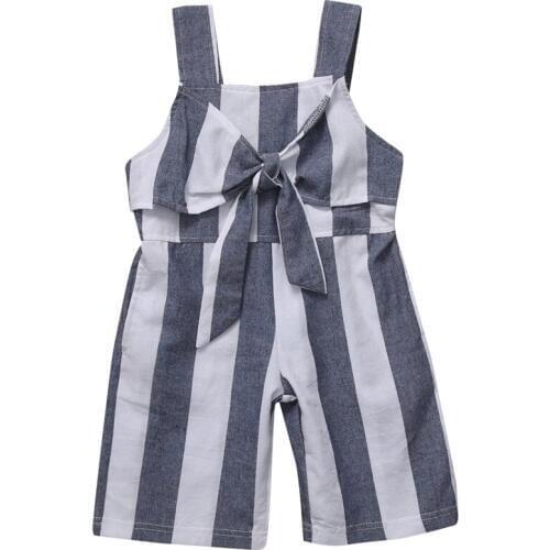 Baby Girls Striped Cool Sleeveless Romper Toddler Kids Jumpsuit Clothes Outfits Summer