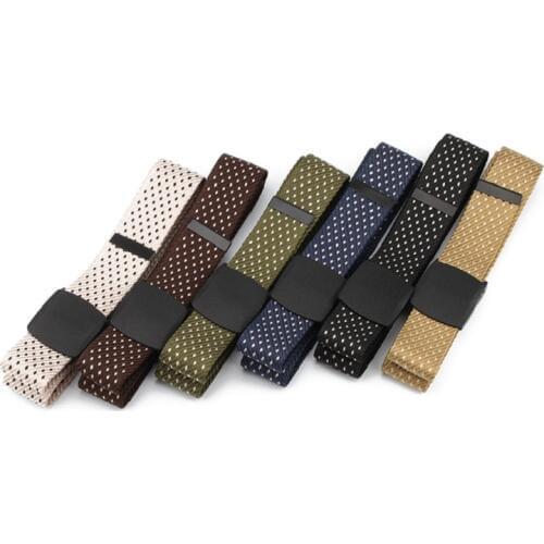 New Women Canvas Tactical Belt Black Alloy Smooth Buckle Waist Strap White Dot Solid Color Jeans Pants Waistband cinturon mujer