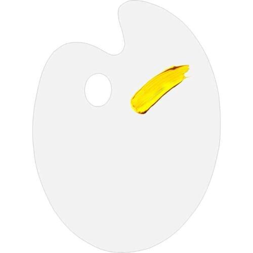 Deluxe Plastic Clear Oval Palette Acrylic Easy Clean Transparent Artist Paint Mixing Watercolor Gouache Paint Palette