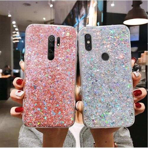 Luxury Sequins Glitters Csae For Redmi Note 9 S 8 Pro 7 6 5 Plus 9S Back Cover Mi 10 9SE 8SE Note10 Soft Silicone Tpu Phone Case
