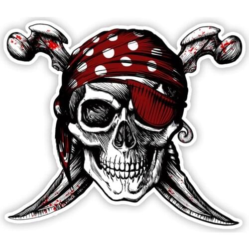 S50464# 13/15/17CM Personality PVC Decal Pirate Skull Waterproof Car Sticker on Motorcycle Laptop Decorative