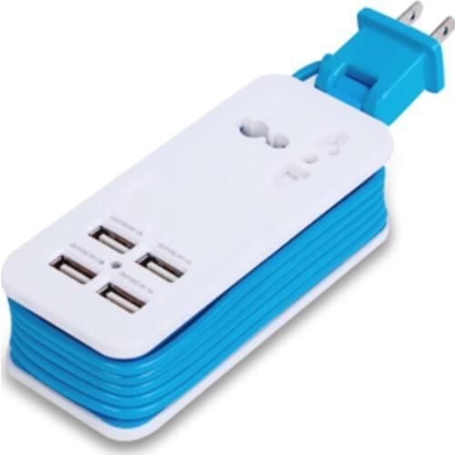 Fast Charging 4 Ports Wall Socket Universal USB Power Strip Portable Charger Travel Adapter Extension Cord Cable EU US UK Plug