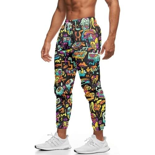 OGKB women pants Casuals 3d Psychedelic graffiti joggers Printed Mens tracksuit pants hip hop pants Streetwear Oversized 6XL