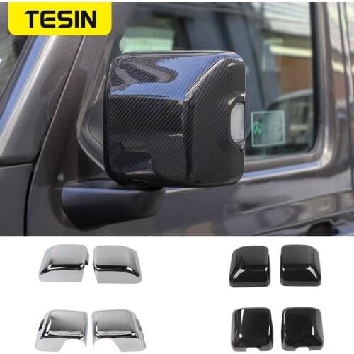 TESIN Mirror Covers for Jeep Gladiator JT 2018+ Car Rearview Mirror Cover Shell Sticker Accessories for Jeep Wrangler JL 2018 Up