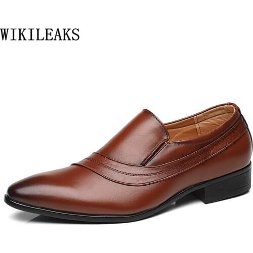 Wedding Dress Formal Slip on Shoes Men Loafers Men Dress Shoes Leather Office 2021 Coiffeur Oxford Shoes for Men Italian Zapatos