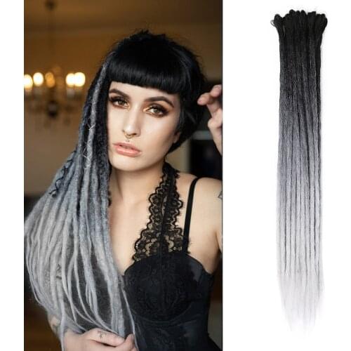 Natifath Wholesale Synthetic Handmade Dreadlocks Soft Straight Locs Afro Kinky Braid Braiding Hair For Afro Women And Men Hair