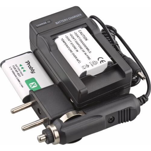 2Pcs PROBTY NP-BX1 NP BX1 NPBX1 Battery + DC Charger for Sony WX300 HDR-AS10 AS15 AS30V AS100V AS100VR CX240 MV1 RX100 HX50V
