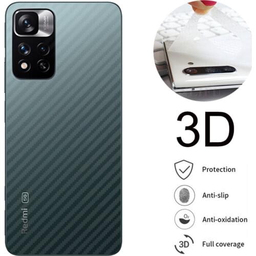 5Pcs 3D Carbon Fiber Screen Protector For Xiaomi Mi 10 Lite Poco M3 X3 Redmi Note 7 8T 9S Pro Back Cover Protective Guard Film