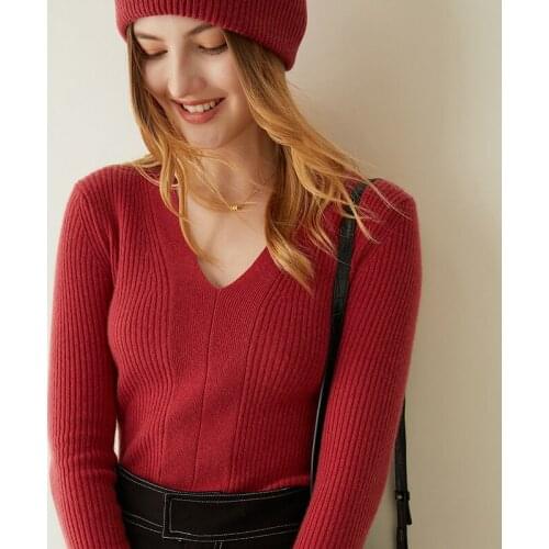 LONGMING Women Sweater 100% Cashmere Pullovers Wool Knitted Sweater Jumper Women Autumn Warm Sweaters Knit Top Long Sleeve Solid