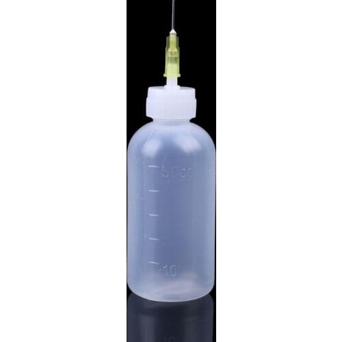 1pc 50ml Clear Liquid Bottle For Rosin Solder Flux Paste With 1 Needle New