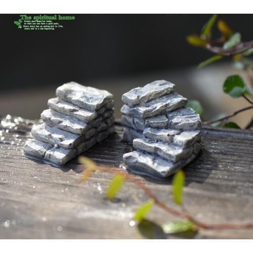 2pcs/lot The Stone Steps Road Order Small Stairs Stairs Moss Lane Micro Landscape Ornaments Resin Handicrafts Decoration