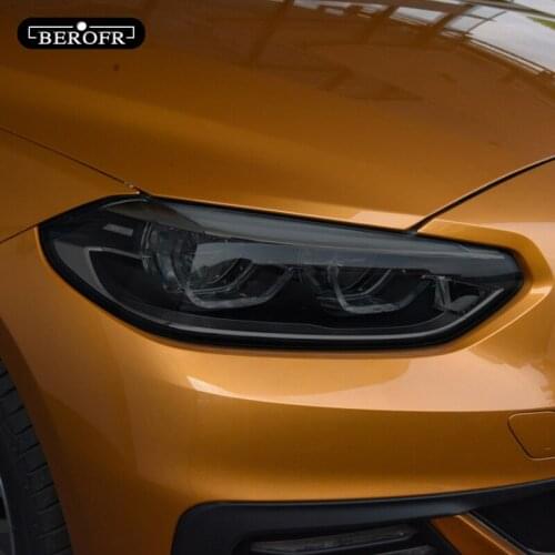 2 Pcs For BMW 1 Series F40 M135i 118 Car Headlight Tint Smoke Black Protective Film Protection Transparent TPU Sticker Accessory
