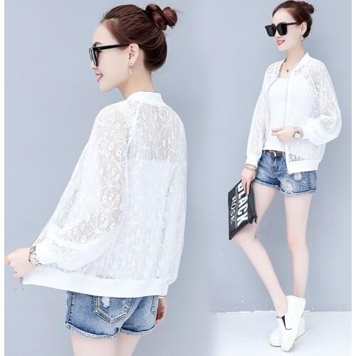 2021 coat women spring and autumn jacket 100 Korean version of summer clothes thin lace sunscreen