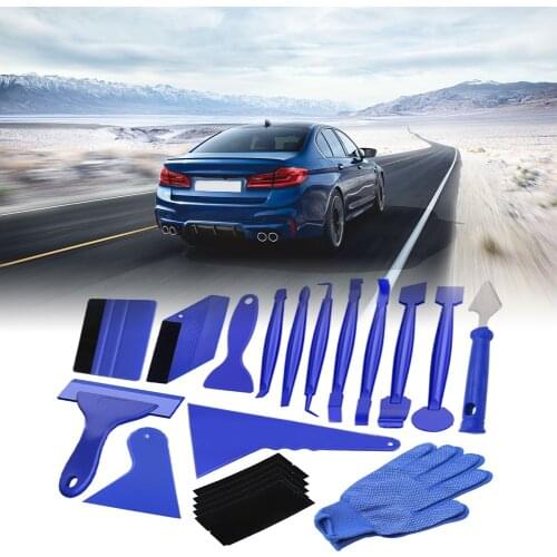 21Pcs Car Vinyl Wrap Tools Carbon Fiber Film Wrapping Cutter Aid Tool Window Tint Squeegee Razor Scraper Sticker Car Accessories