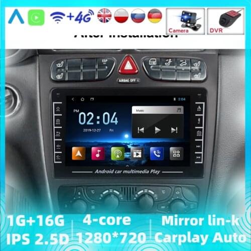 4core For Mercedes Benz C-Class W209 C200 C320 C350 CLK W203 2002-2005 Android Car Stereo Radio Gps Bluetooth Player Carplay