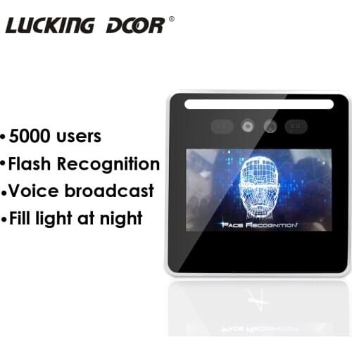 5-inch Touchscreen USB Face recognition Door Access Control System Face Time Attendance Machine RFID belt TCP/IP