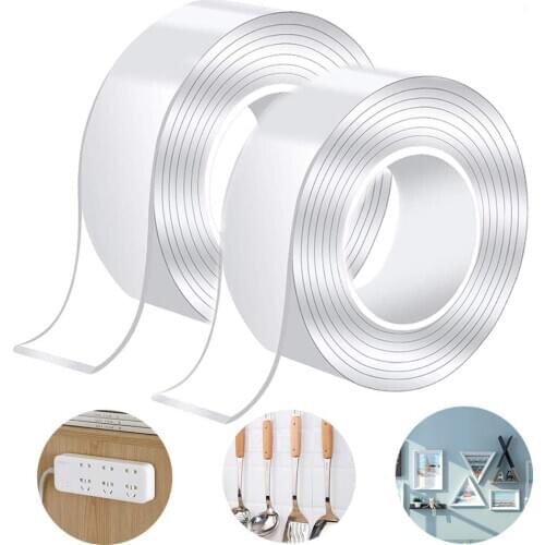 5M /1M Magic Transparent Nano Double Sided Adhesive Repeated Use Paste Items Traceless Water Wash Household Acrylic Tape