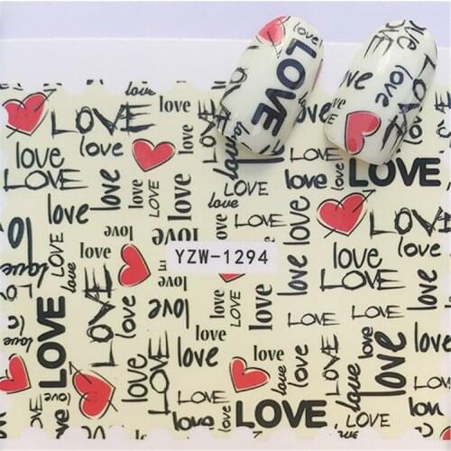 English Letter Love Nail stickers art decorations slider adhesive Water Transfer decals manicure lacquer accessoires polish foil