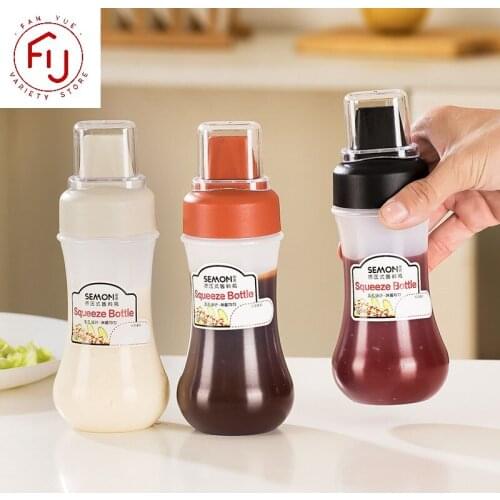 Condiment Squeeze Bottles With lid 350ml 5 Holes For Ketchup Mustard Mayo Hot Sauces Bottles Olive Oil Dispenser Kitchen Gadget