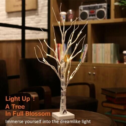 60cm White Birch Tree LED Lights Decorative Branches For Christmas Home Party Wedding Hang Ornaments hot