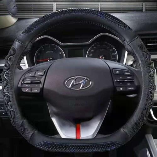 For Hyundai ioniq 2016 2017 2018 2019 2020 Car Steering Wheel Cover D Shape PU Leather Auto Accessories interior Fast Shipping