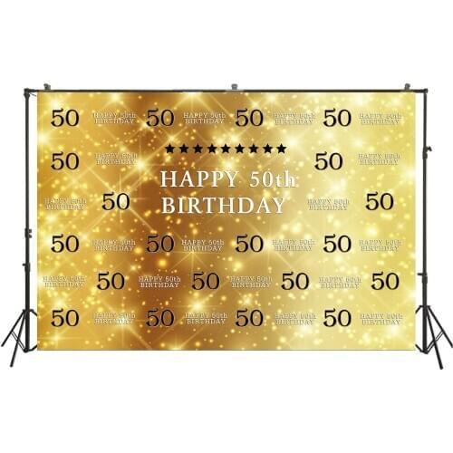 HUAYI Photography Backdrop gold sparkling 50th birthday party decor photo background birthday shower backdrops photocall W-3907