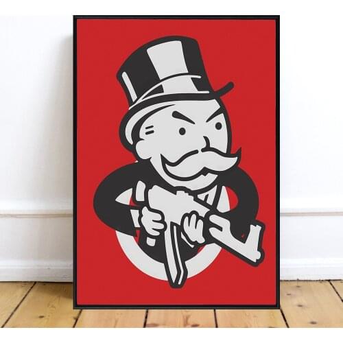 Modern Room Print Set of 22 Red Gun Monopoly Quotes Wall Painting Success Inspirational Trends Art No Frame Pictures