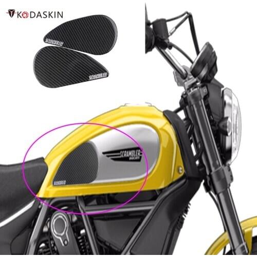 KODASKIN Carbon Tank Pad Sticker Decal Emblem GRIPPER STOMP GRIPS EASY for DUCATI SCRAMBLER