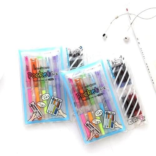 Candy color cartoon 5pcs fountain pen set 0.38/0.5mm for Kids Student office stationery School Supplies ink pens for writing