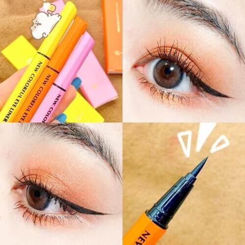 Xixi colorful eyeliner pencil pink yellow orange apperance long lasting waterproof smooth liquid black eyeliner pen AC229