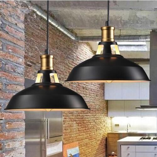 AC220V retro restaurant lid chandelier E27 single head loft wrought iron industrial wind cafe hot pot shop clothing store chande