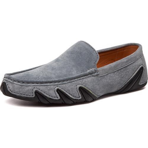 Fashion Brand Men Casual Loafers Suede Leather Top Mens Casual Shoes Slip On Boat Shoes For Men Moccasins Chaussure Homme 38-46